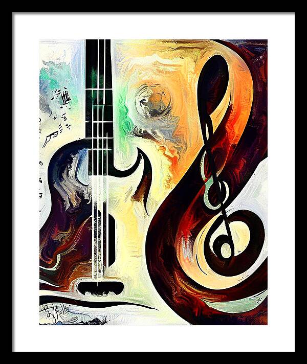 Music Framed Print featuring the painting Rhythm and Blues by Gina Mielko