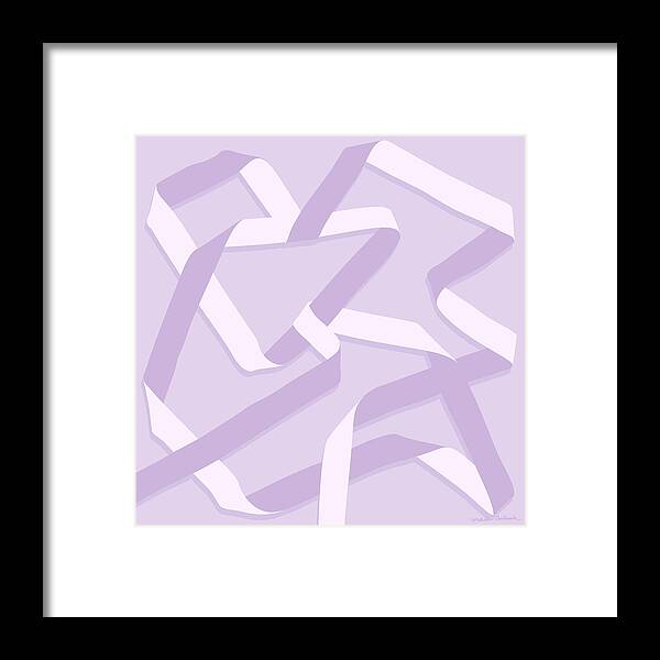 Nikita Coulombe Framed Print featuring the painting Ribbon 12 in lavender by Nikita Coulombe