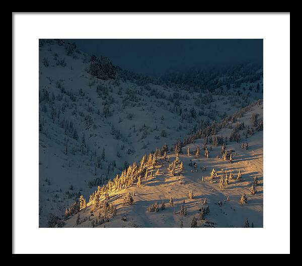 Lake Framed Print featuring the photograph Ridge of the latest Light by Martin Gollery