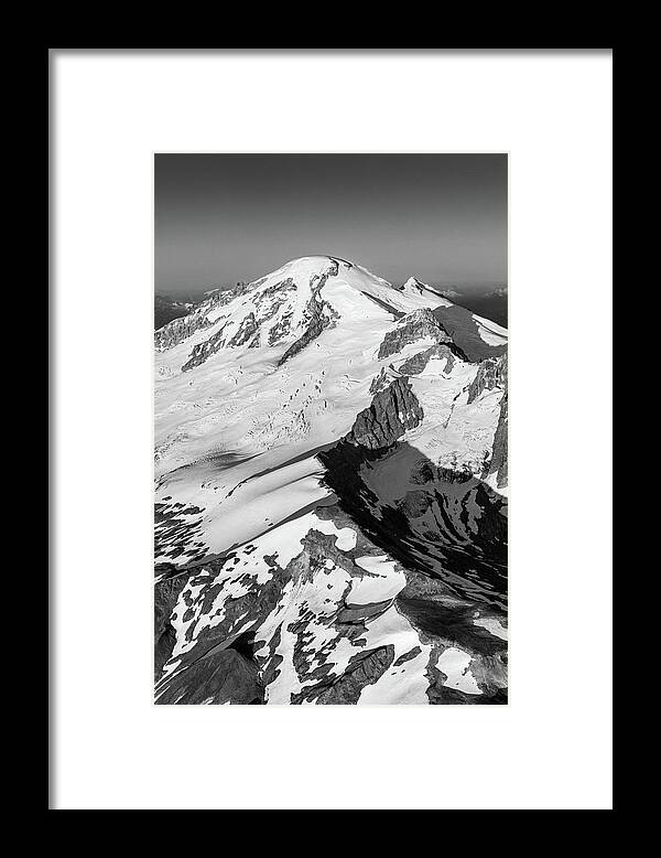 Mount Baker Framed Print featuring the photograph Ridge to Summit Black and White by Michael Rauwolf