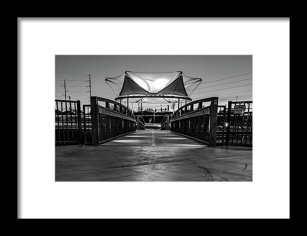 Northwest Arkansas Framed Print featuring the photograph Riding Along The Greenway Bike Trail in Northwest Arkansas - Black and White by Gregory Ballos