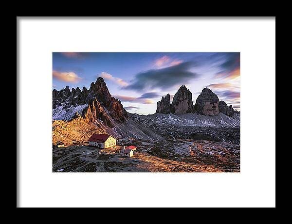 Dolomites Framed Print featuring the photograph Rifugio Locatelli by Elias Pentikis