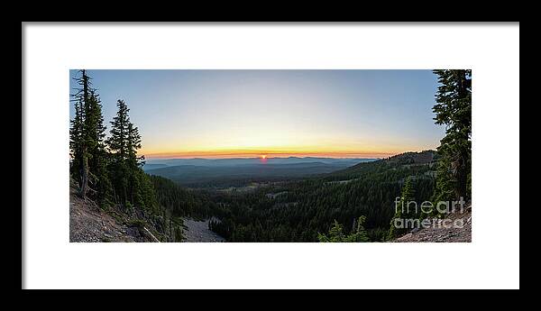 Crater Lake Framed Print featuring the photograph Rim Drive Sunset Panorama, Crater Lake NP by Michael Ver Sprill