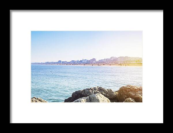 Tranquility Framed Print featuring the photograph Rimini beach, Italy by Flavia Morlachetti