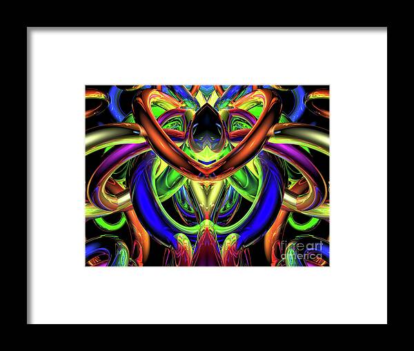 Rings Framed Print featuring the digital art Rings of Illumination #2 by Phil Perkins