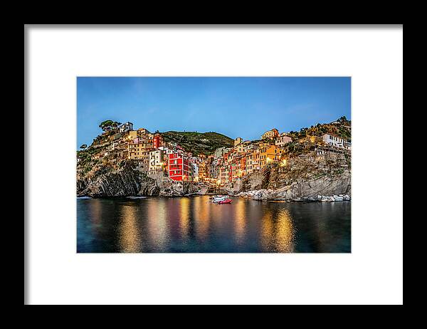 Cinque Terre Framed Print featuring the photograph Rio Maggiore Sunset by David Downs