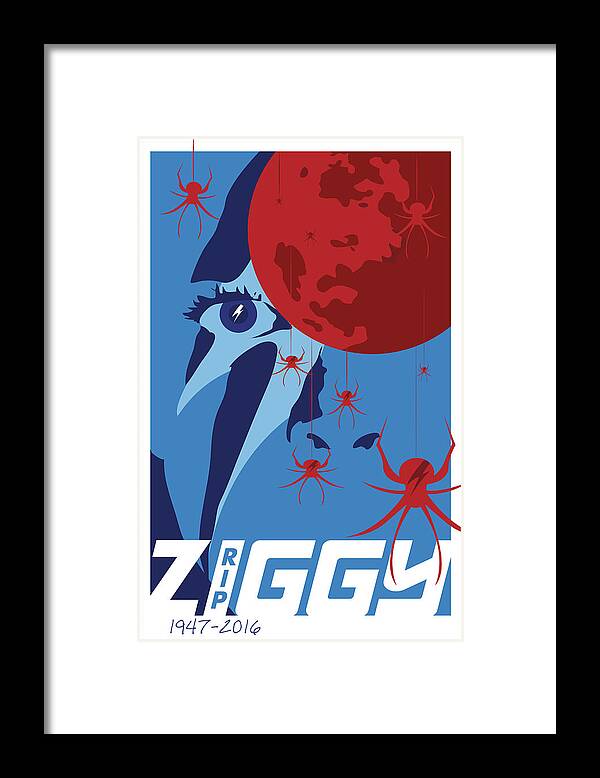 Bowie Framed Print featuring the digital art RIP Ziggy by Steve Follman