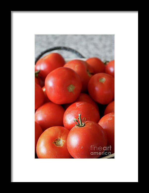 Food Framed Print featuring the photograph Ripe Tomatoes in Bowl Vertical by Carol Groenen