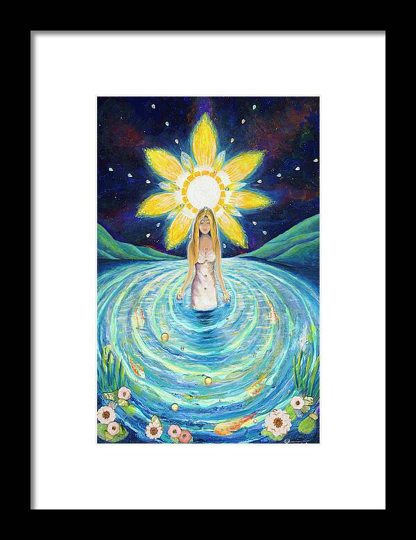 Light Framed Print featuring the painting Ripples of Light by Valerie Graniou-Cook