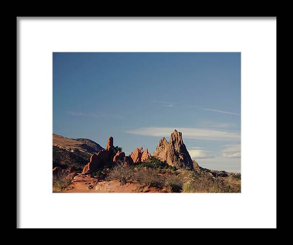 Rock Formations Framed Print featuring the photograph Rising Rocks Garden of the Gods by Toni Hopper