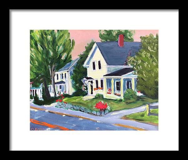 New Boston Framed Print featuring the painting River Road by Cyndie Katz