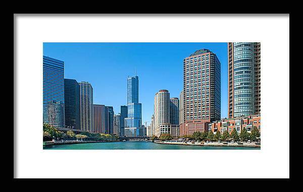 Chicago Framed Print featuring the photograph Riverview Skyline Panorama No 2 - Chicago by Nikolyn McDonald