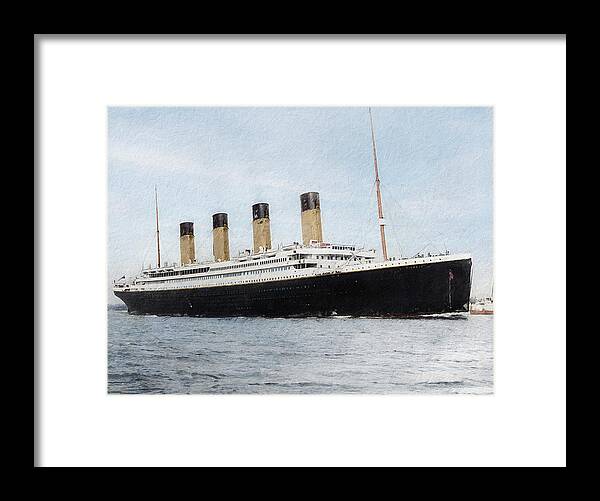 Steamer Framed Print featuring the digital art R.M.S. Titanic ART by Geir Rosset