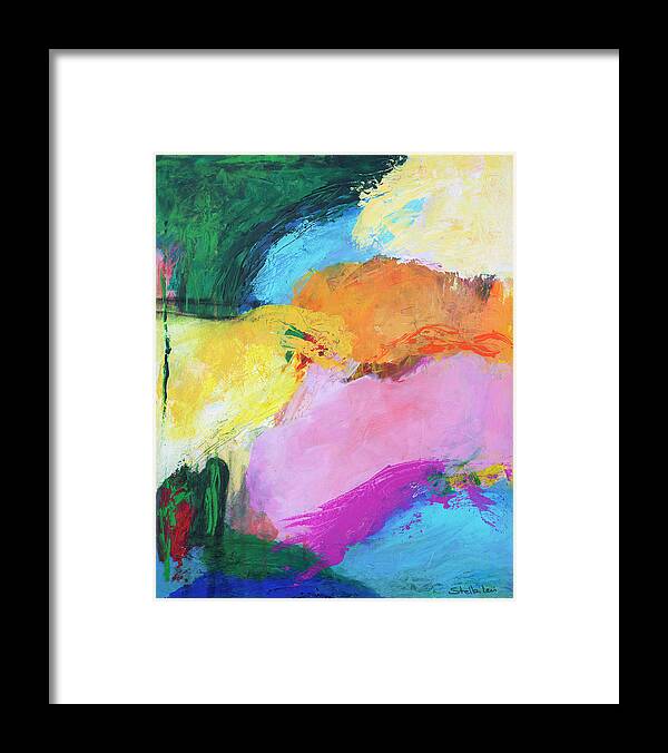 Abstract Painting Framed Print featuring the painting Road map by Stella Levi