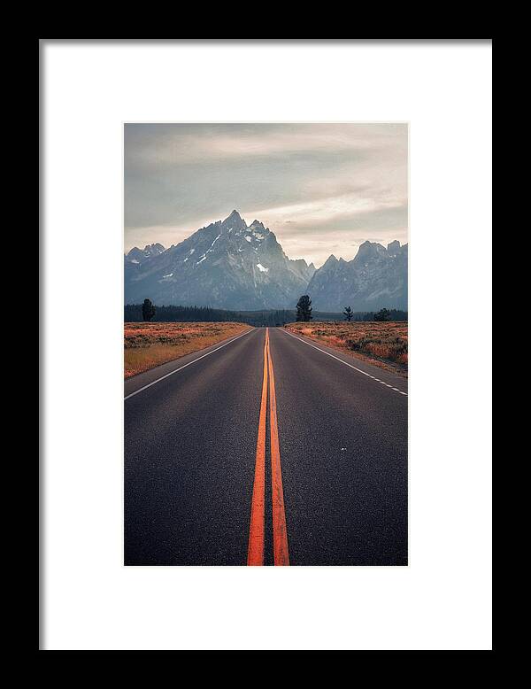 Mountain Framed Print featuring the photograph Road to the Tetons by Go and Flow Photos