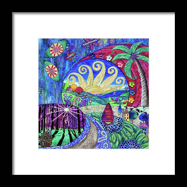 Dreamscape Framed Print featuring the painting Road To Tranquility by Winona's Sunshyne