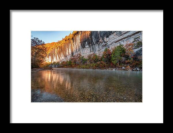 America Framed Print featuring the photograph Roark Bluff in Autumn - Buffalo National River by Gregory Ballos