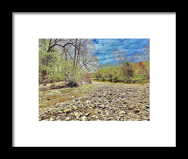 Roark Creek Framed Print featuring the photograph Roark Valley Stream Bliss by Michael Oceanofwisdom Bidwell