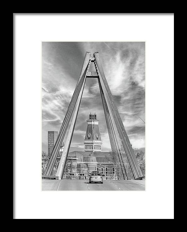 Columbus Framed Print featuring the photograph Robert N. Stewart Bridge - Columbus, IN by Susan Rissi Tregoning
