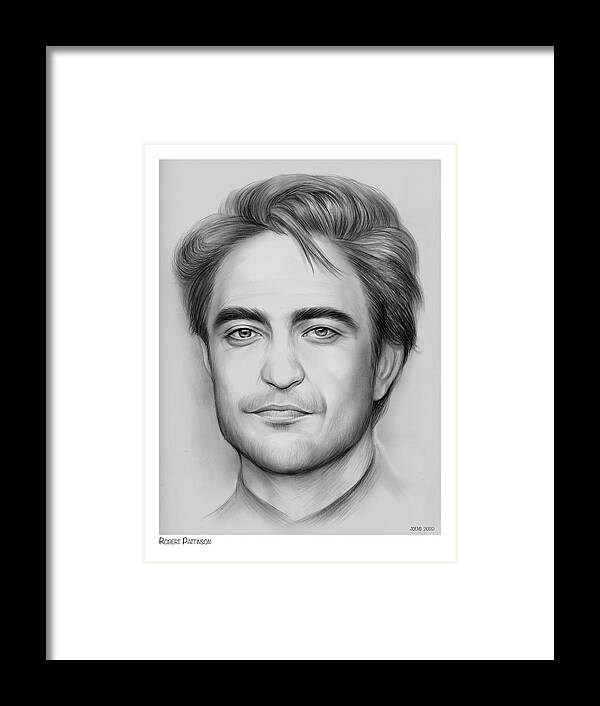 Robert Pattinson Framed Print featuring the drawing Robert Pattinson by Greg Joens