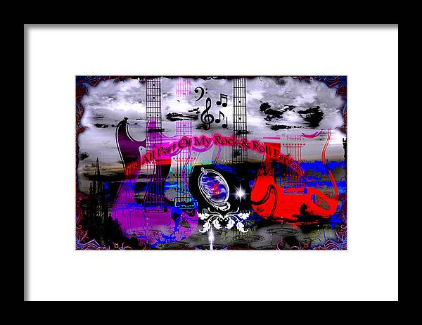 Rock Framed Print featuring the digital art Rock And Roll Fantasy by Michael Damiani