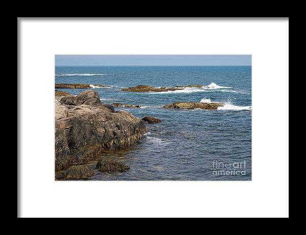 Newport Framed Print featuring the photograph Rock Cliffs on Cliff Walk by Bob Phillips