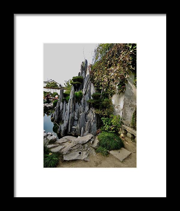 China Framed Print featuring the photograph Rock Garden by Kerry Obrist