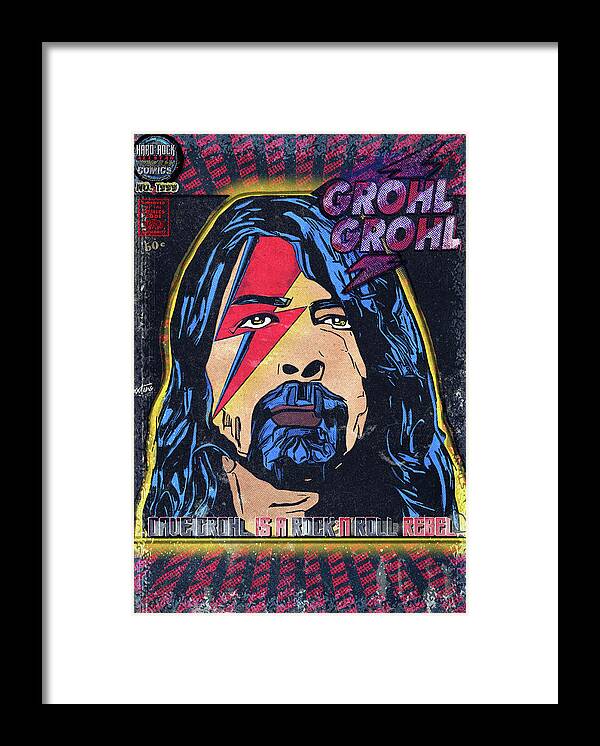 Dave Grohl Framed Print featuring the digital art Rock n Roll Rebel by Christina Rick