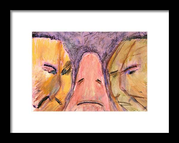 Wall Art Framed Print featuring the painting Rockfaces of Disapproval by Ellen Palestrant