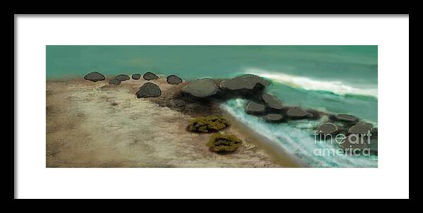 Beach Framed Print featuring the digital art Rocking good day by Julie Grimshaw