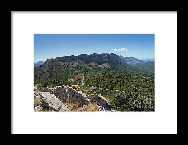 Mountains Framed Print featuring the photograph Rocks and mountains on the Mediterranean coast by Adriana Mueller