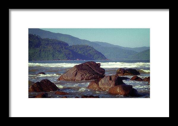 Rocks Framed Print featuring the photograph Rocky formation and the mountains by Robert Bociaga