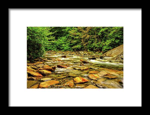 Smokies Framed Print featuring the photograph Rocky Stream in the Smokies 003 by James C Richardson