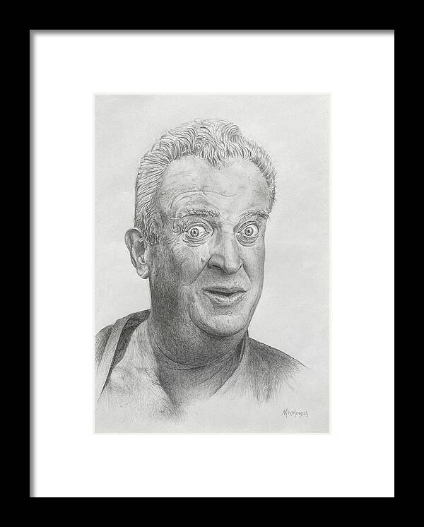 Mike W Morgan Art Framed Print featuring the drawing Rodney Dangerfield by Michael Morgan