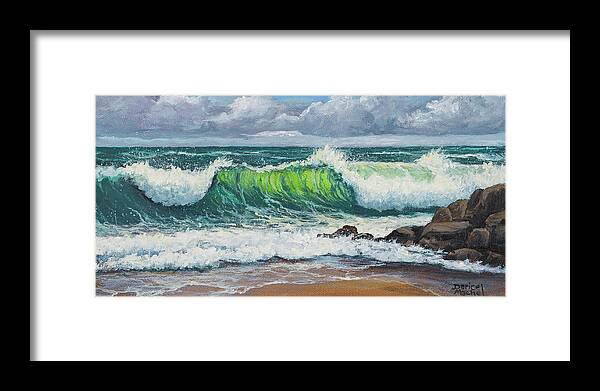 Seascape Framed Print featuring the painting Rolling Waves by Darice Machel McGuire
