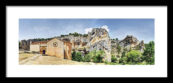 Templar Hermitage Framed Print featuring the photograph Romanesque Mountain Church - Long Vintage version by Weston Westmoreland