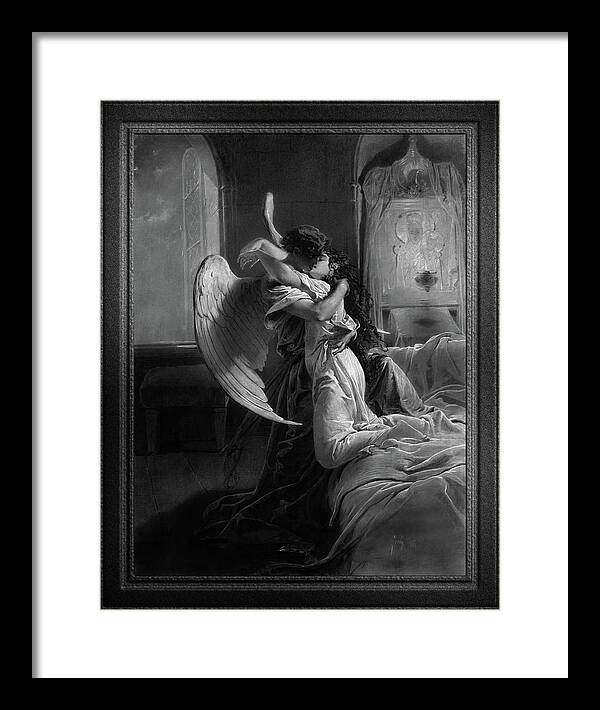 Romantic Encounter Framed Print featuring the painting Romantic Encounter by Mihaly von Zichy by Rolando Burbon