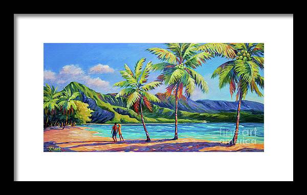 Kauai Framed Print featuring the painting Romantic Hanalei Bay by John Clark