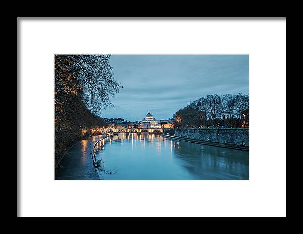 2018 Framed Print featuring the photograph Rome and Vatican at dawn by Benoit Bruchez