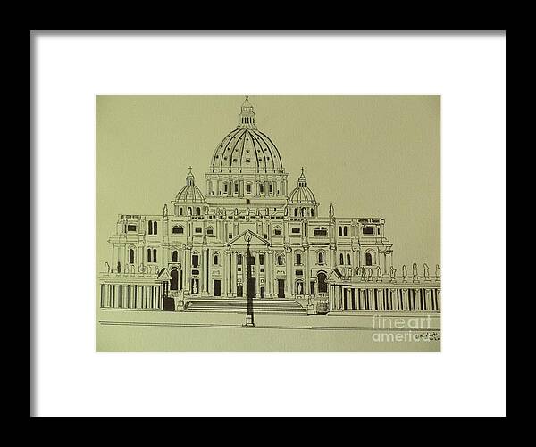 Rome Framed Print featuring the drawing Rome the Vatican by Donald Northup