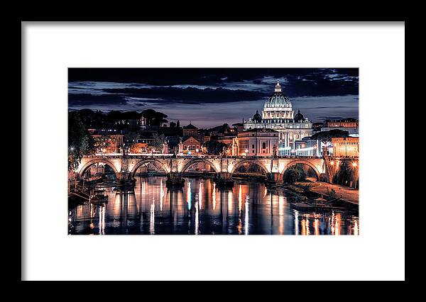 Above Framed Print featuring the photograph Rome Twilight by Manjik Pictures