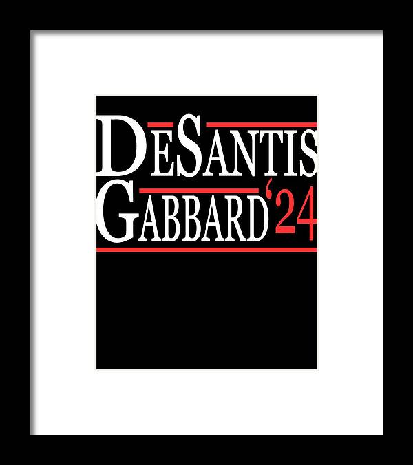 Republican Framed Print featuring the digital art Ron Desantis Tulsi Gabbard 2024 by Flippin Sweet Gear