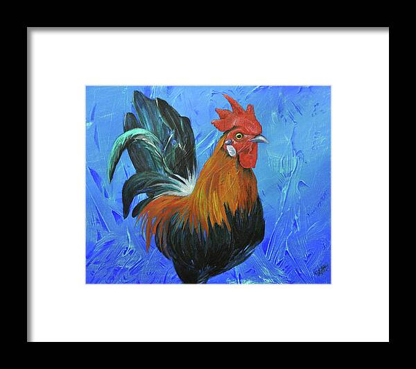 Jessica Tookey Framed Print featuring the painting Rooster by Jessica Tookey