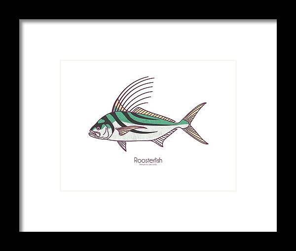 Roosterfsh Framed Print featuring the digital art Roosterfish by Kevin Putman