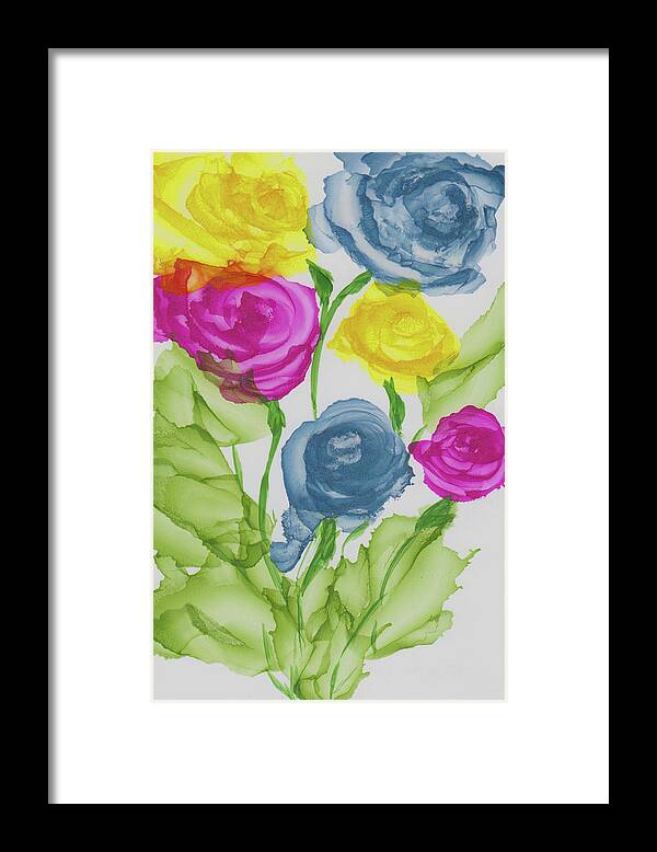 Floral Framed Print featuring the painting Rose Garden by Kimberly Deene Langlois