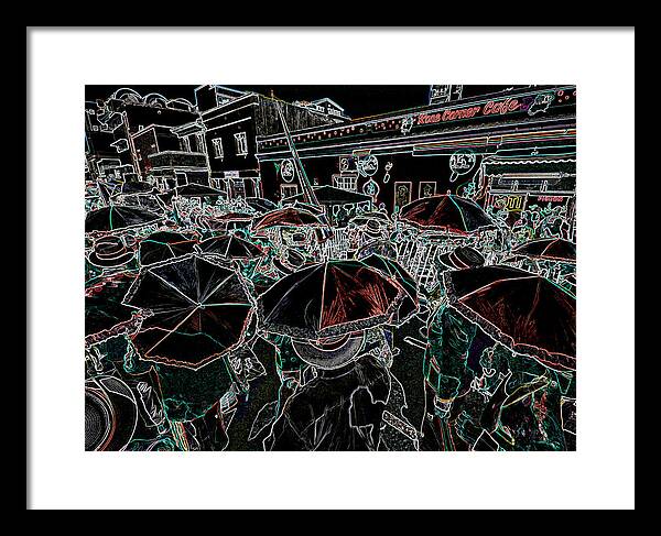 Digital Decor Framed Print featuring the mixed media Rose Street Cafe by Andrew Hewett