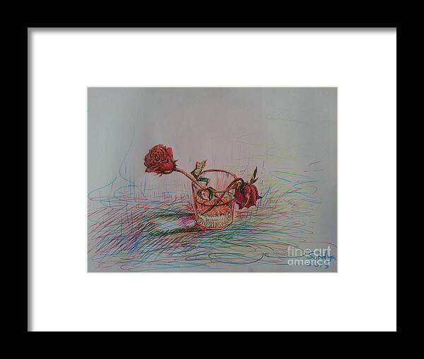 Rose Framed Print featuring the painting Rose to End by Sukalya Chearanantana