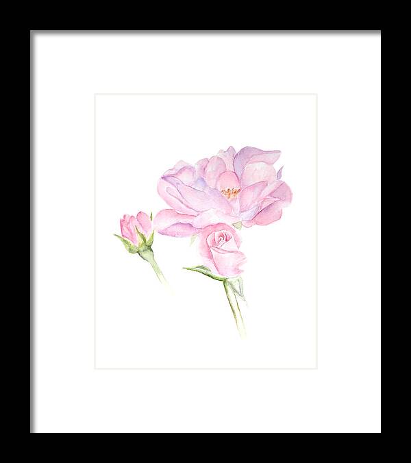 Floral Framed Print featuring the painting Rosebud by Elizabeth Lock