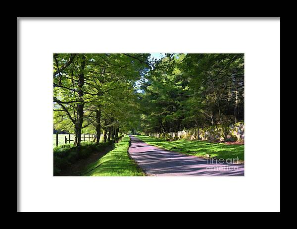 Landscape Framed Print featuring the photograph Route from the Castle - Bavelaw by Yvonne Johnstone