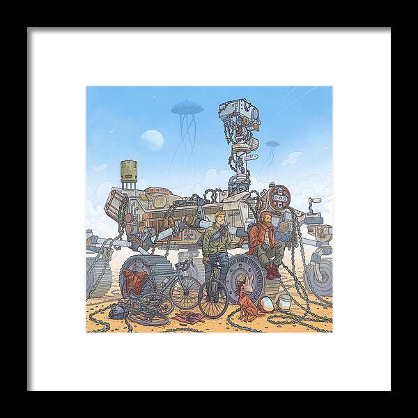 Perseverance Framed Print featuring the digital art Rover Ruins Ride by EvanArt - Evan Miller
